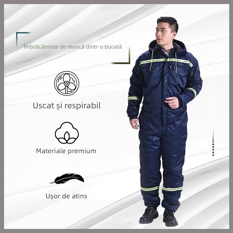 Combinezon camuflat pentru bărbați, croială lejeră, din material amestec de bumbac cu căptușeală de poliester; protecție împotriva murdăriei și decontaminare; potrivit pentru sudură, vopsire, reparații auto și creșterea animalelor.