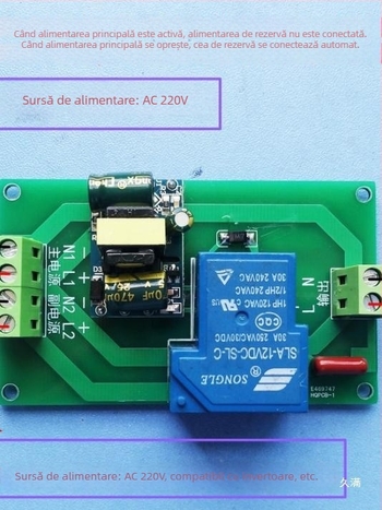 Comutator automat de alimentare AC cu sursă principală și de rezervă, modul UPS dublu 5V/12V/24V/220V