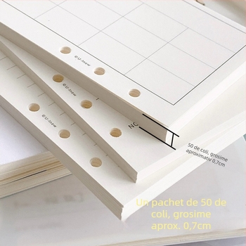 Planner cu foi detașabile, hârtie 120 g TianYue, pagini cu grilă și goale