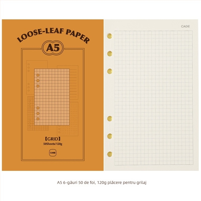 CAGIE M5a6 Refill foi detașabile, A6, 50 pagini, Hârtie din pulpă de lemn brut