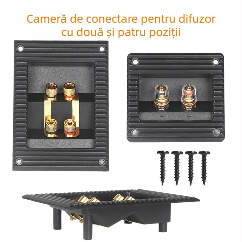 PUGEYX Cutie de conexiune pentru difuzoare cu patru poziții, accesorii DIY audio, construcție ondulată groasă