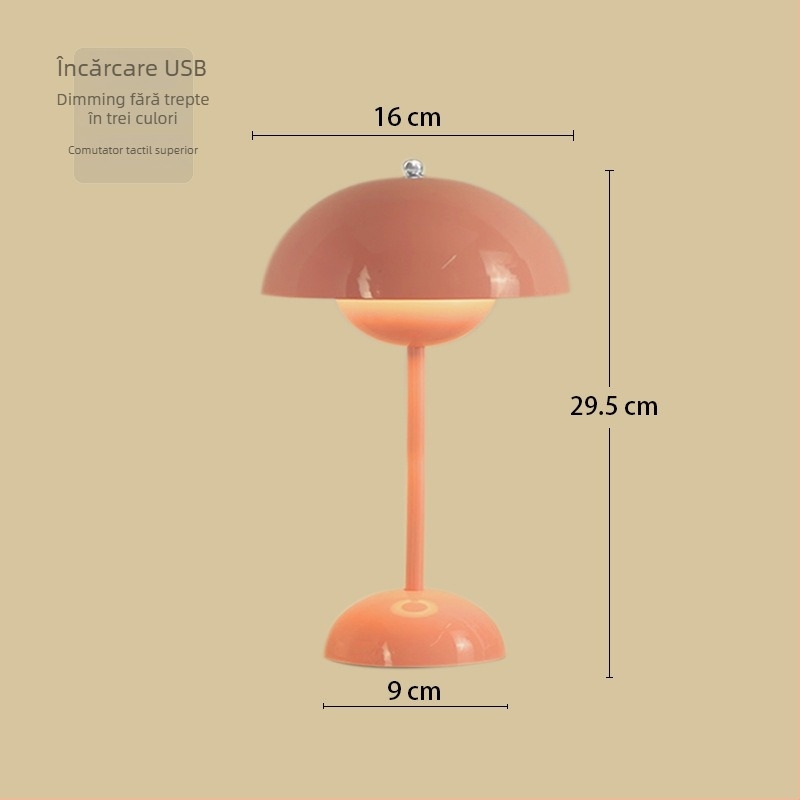 Par de lămpi ciupercă pentru noptieră, întrerupător tactil, putere maximă 5W, tensiune ≤36V, lampă de noapte și lampă de studiu