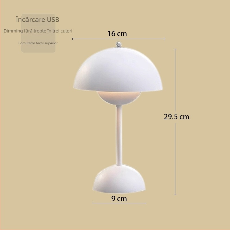 Par de lămpi ciupercă pentru noptieră, întrerupător tactil, putere maximă 5W, tensiune ≤36V, lampă de noapte și lampă de studiu