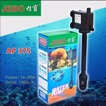 Pompa submersibilă Jia Bao, trei în unu pentru acvariu — corp din plastic, pompare și filtrare, origine Zhongshan, Guangdong