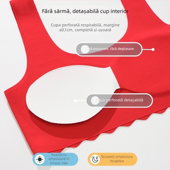 Sutien pentru fete în stil vestă, cu cupă completă, cupă turnată din spumă, material nylon cu căptușeală poliester, bretele fixe, fără sârmă