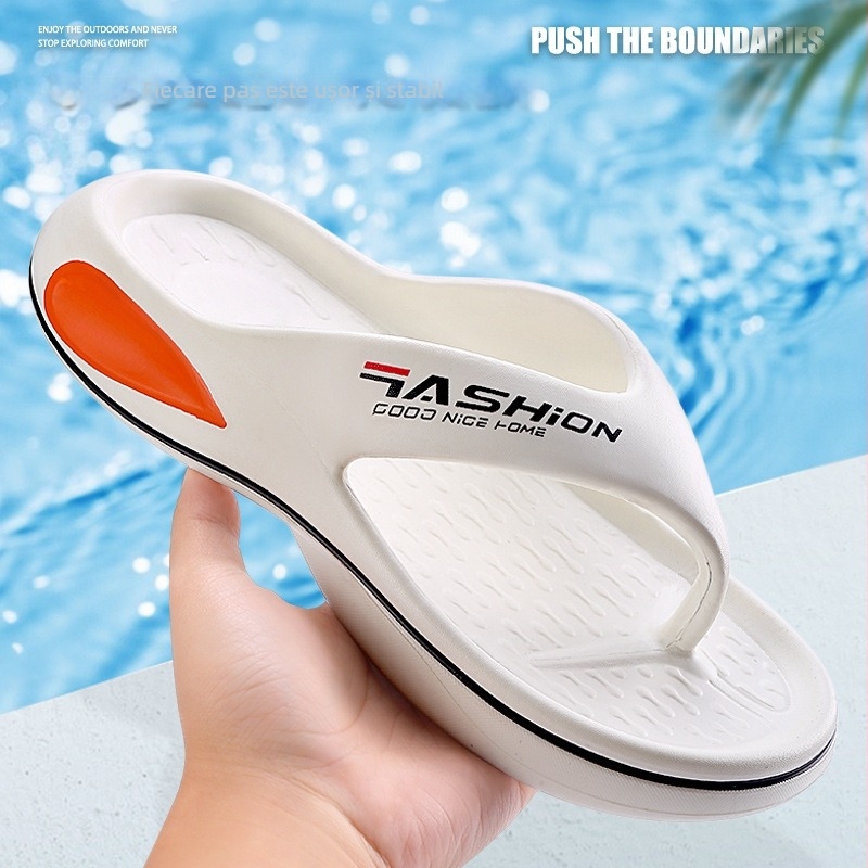 Flip-flopuri pentru bărbați, EVA pe partea superioară și talpa EVA; vârf deschis, stil tineresc; închidere clip-on; talpă turnată prin injecție