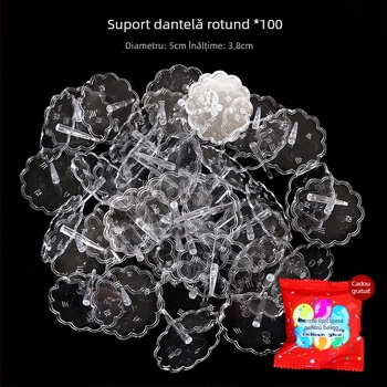 Bază din plastic transparent pentru decorațiuni de tort cu păpuși — bază plug-in pentru figuri, set 100 buc