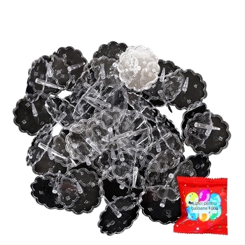 Bază din plastic transparent pentru decorațiuni de tort cu păpuși — bază plug-in pentru figuri, set 100 buc