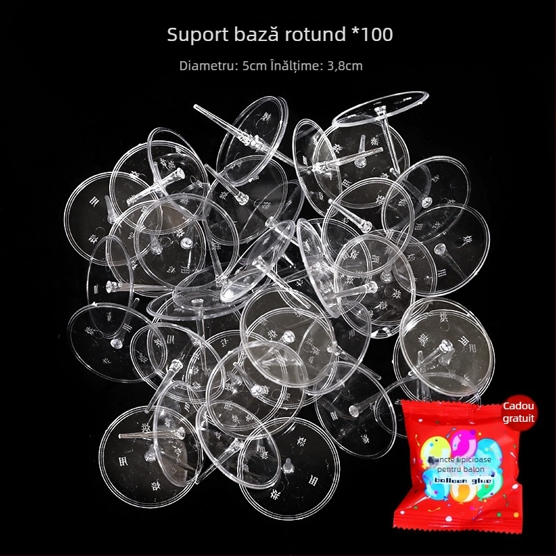 Bază din plastic transparent pentru decorațiuni de tort cu păpuși — bază plug-in pentru figuri, set 100 buc