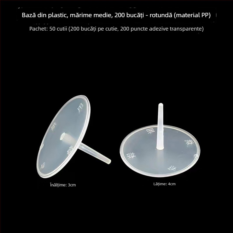 Bază din plastic transparent pentru decorațiuni de tort cu păpuși — bază plug-in pentru figuri, set 100 buc