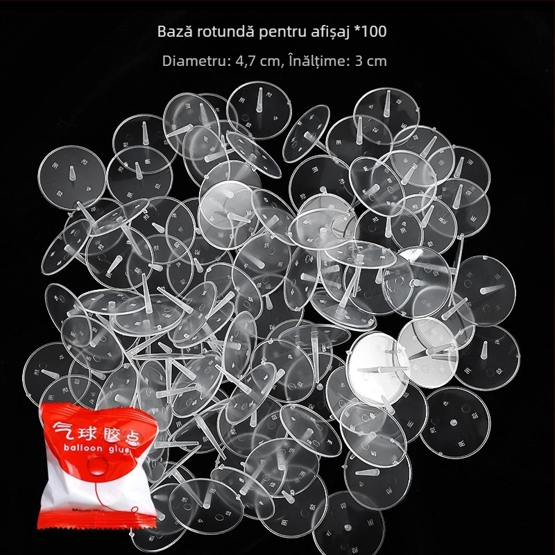 Bază din plastic transparent pentru decorațiuni de tort cu păpuși — bază plug-in pentru figuri, set 100 buc