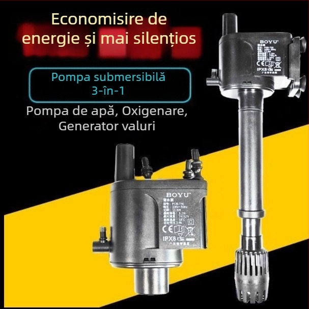 Boyu pompă submersibilă pentru acvariu – pompă circulantă trei în unu, model PGB750/1000/1500 pentru aerare și filtrare