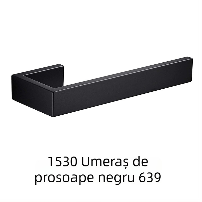 Raft de prosoape cu bară și cârlig integrate, oțel inoxidabil 304, sarcină 20 kg, montaj perforat, stil modern minimalist