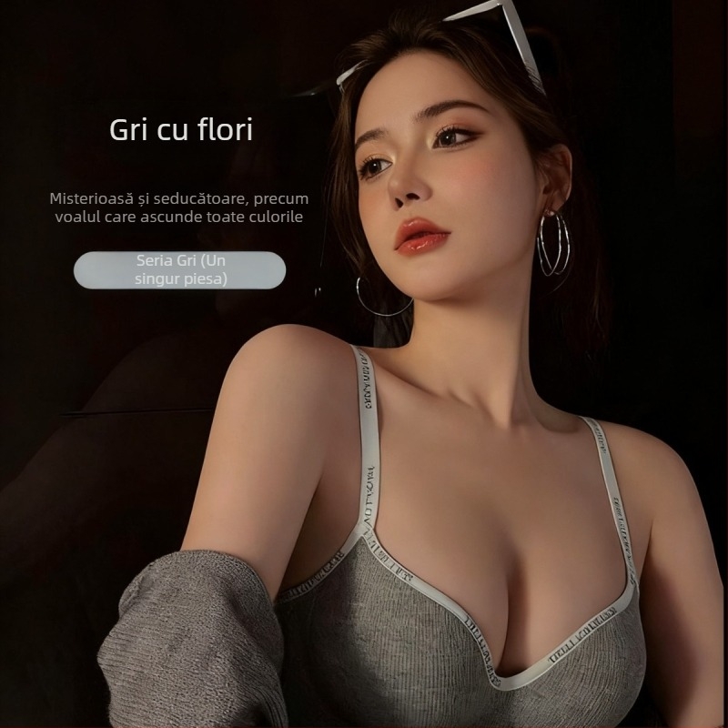 Sutien fără cusături cu Push-Up pentru bust mic, cupe 3/4, fără sârmă, modelare a corpului