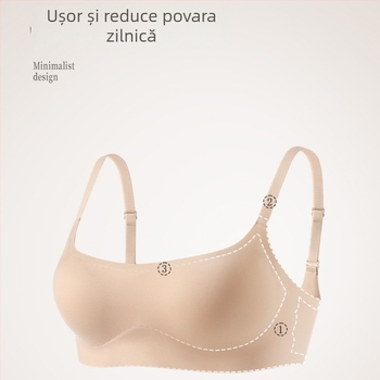 Sutien fără cusături, cupe subțiri, cupe complete, nylon respirabil, fără inel metalic
