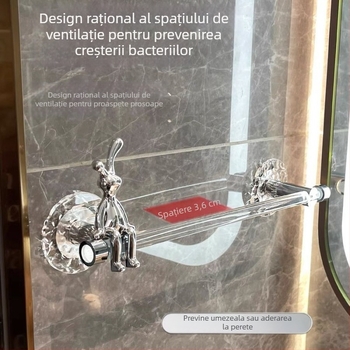 Suport prosoape din acrilic, cu un singur braț, montaj fără găuri, depozitare baie, capacitate 10 kg