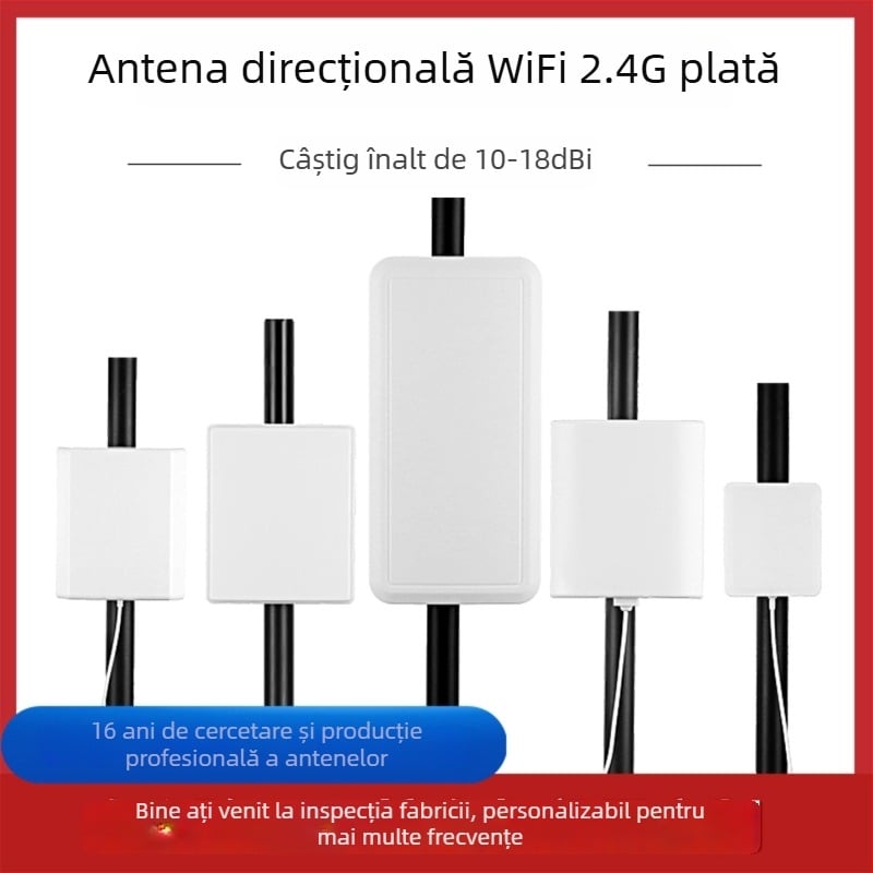 Antena WiFi direcțională cu panou plat, câștig ridicat, 2.4 GHz, rezistentă la intemperii, exterior, pentru plăci de rețea, module și routere
