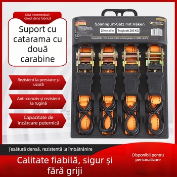 Set de 4 curele de fixare cu mecanism ratchet, capacitate 800 kg, Marcă: Tensioner
