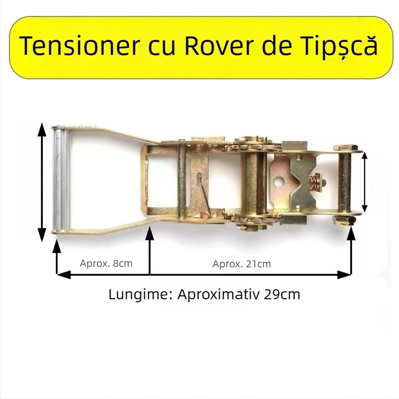 Întinzător pentru chingi de încărcare, cu mecanism ratchet, lărgit și îngroșat