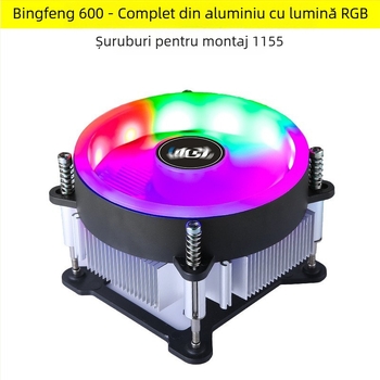 Cooler CPU cu nucleu din aluminiu pentru socketuri 1155/1151/1156/1200, rulmenți hidraulici, 2000 rpm, 22 dB