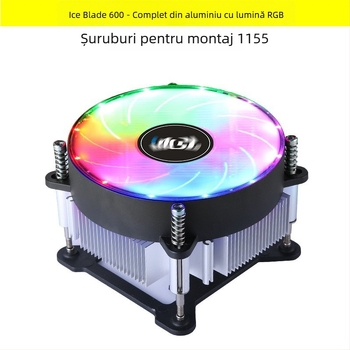 Cooler CPU cu nucleu din aluminiu pentru socketuri 1155/1151/1156/1200, rulmenți hidraulici, 2000 rpm, 22 dB