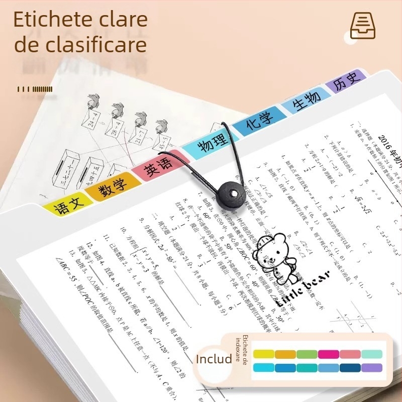 Dosar acordeon A4, 5 compartimente, din plastic, organizator de documente