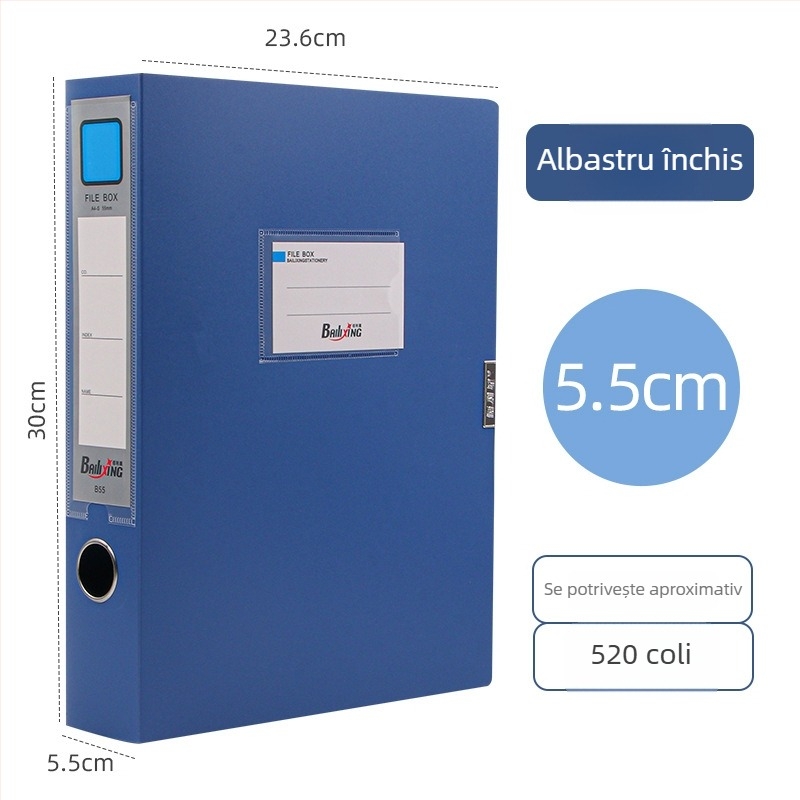 Cutie de fișiere A4 din PP, model 958, grosime 0,8 mm, lățimea spatelui 50 mm, marcă Fire-rich