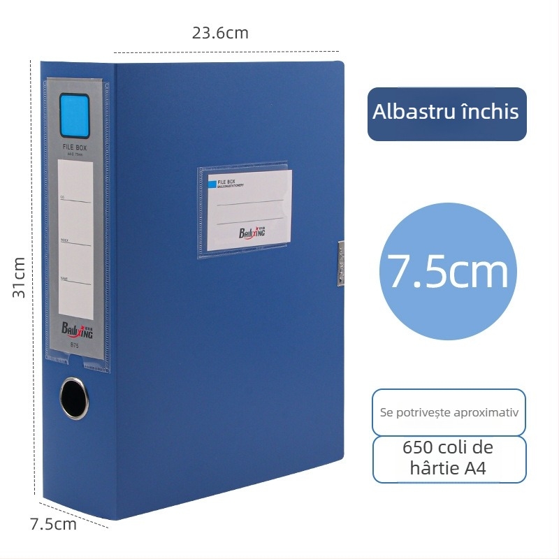 Cutie de fișiere A4 din PP, model 958, grosime 0,8 mm, lățimea spatelui 50 mm, marcă Fire-rich