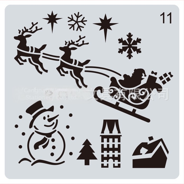 Șablon de pictură de Crăciun și jurnal DIY • Material: PET • Import: Nu • Autorizare IP: Nu • Etichetă privată licențiată: Nu