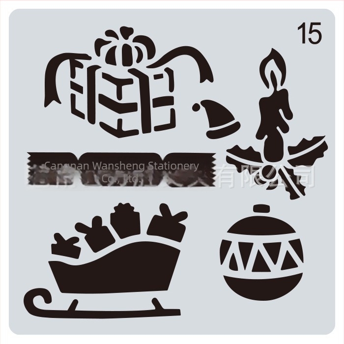 Șablon de pictură de Crăciun și jurnal DIY • Material: PET • Import: Nu • Autorizare IP: Nu • Etichetă privată licențiată: Nu