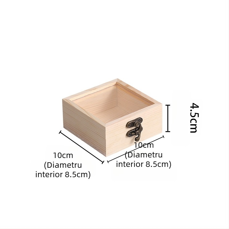 Cutie de cadou din lemn pentru bijuterii și flori păstrate, cu logo imprimat, marcaj anti-contrafacere, model 3-10