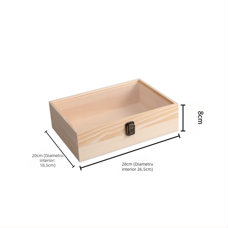 Cutie de cadou din lemn pentru bijuterii și flori păstrate, cu logo imprimat, marcaj anti-contrafacere, model 3-10