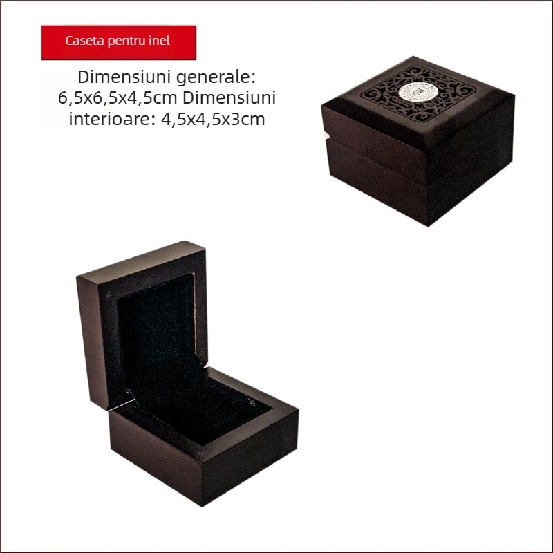 Cutie din lemn pentru bijuterii cu gravură și căptușeală din mătase galbenă, potrivită pentru brățări, mărgele budiste Bodhi și coliere; modelul 99, ambalaj universal, imprimare logo disponibil