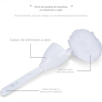 Perie de toaletă pentru obiecte sanitare premium, construcție din plastic, cutie cu 200 bucăți, greutate 11 kg, lansare primăvara 2017