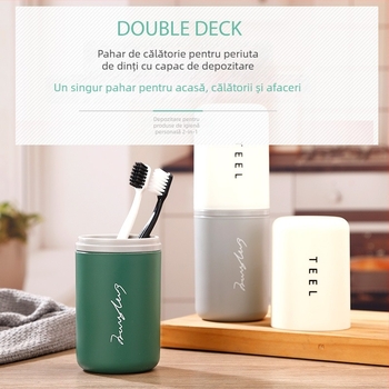 Set de călătorie pentru periuța de dinți — pahar din plastic transparent, marca Xuzhou Fruits, imprimare logo, personalizare, ambalaj individual