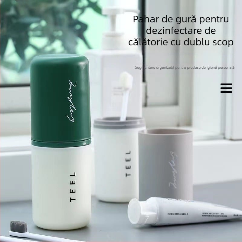 Set de călătorie pentru periuța de dinți — pahar din plastic transparent, marca Xuzhou Fruits, imprimare logo, personalizare, ambalaj individual