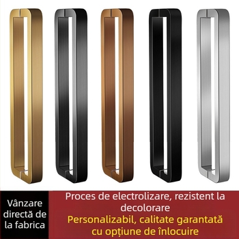 Mâner pentru ușă glisantă din oțel inoxidabil – finisaj electroplatat, montaj pe suprafață, design în formă de bandă