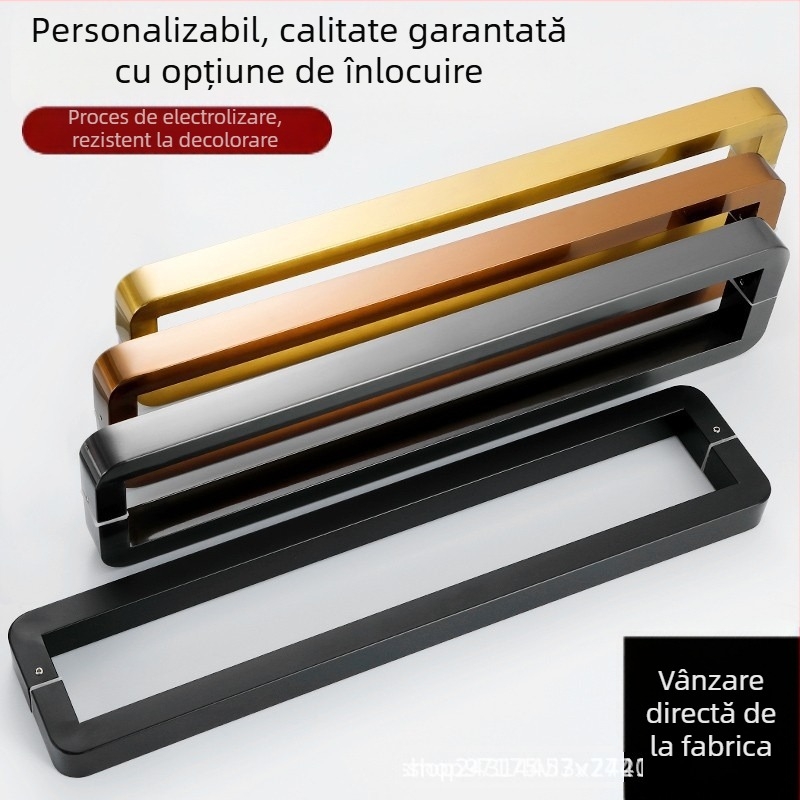 Mâner pentru ușă glisantă din oțel inoxidabil – finisaj electroplatat, montaj pe suprafață, design în formă de bandă
