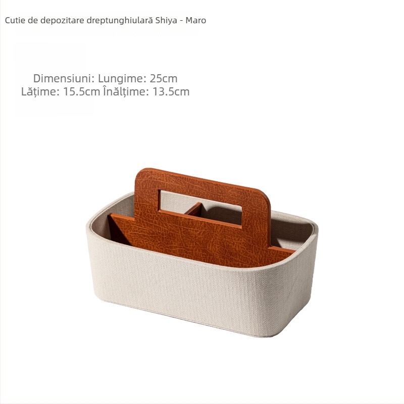 Cutie de depozitare pentru telecomenzi cu compartimente, piele, lux discret, multifuncțională, 2 compartimente