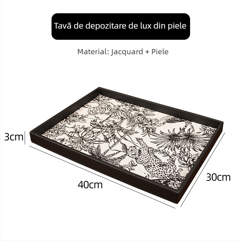 Cutie de depozitare pentru telecomenzi cu compartimente, piele, lux discret, multifuncțională, 2 compartimente