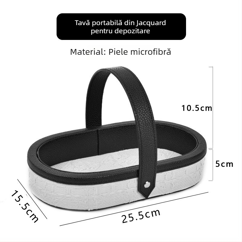 Cutie de depozitare pentru telecomenzi cu compartimente, piele, lux discret, multifuncțională, 2 compartimente