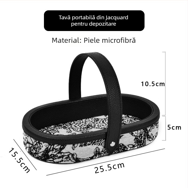 Cutie de depozitare pentru telecomenzi cu compartimente, piele, lux discret, multifuncțională, 2 compartimente