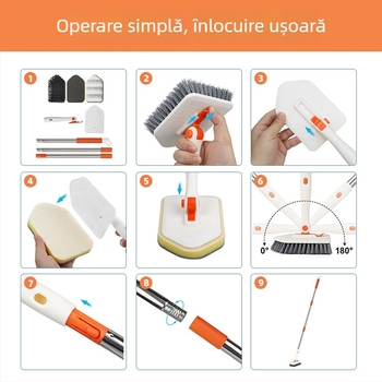 Perie de curățat baie cu burete abraziv, perie din plastic pentru curățare și decontaminare, 30 buc