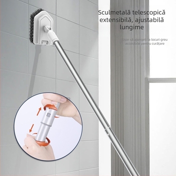 Perie pentru podea How bright cu mâner lung și peri rigizi pentru curățarea podelelor, căzii și plăcilor • plastic • 20 seturi în cutie