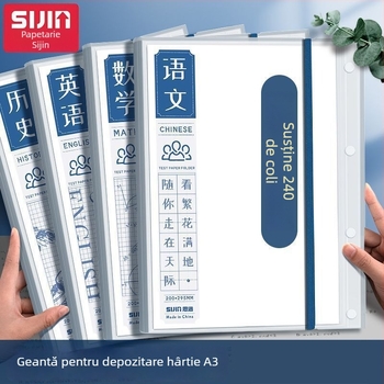 Sijin mapă din plastic pentru documente, cu inserții transparente, organizator de fișiere cu mai multe niveluri, model CG002944, capacitate 60/40 pagini