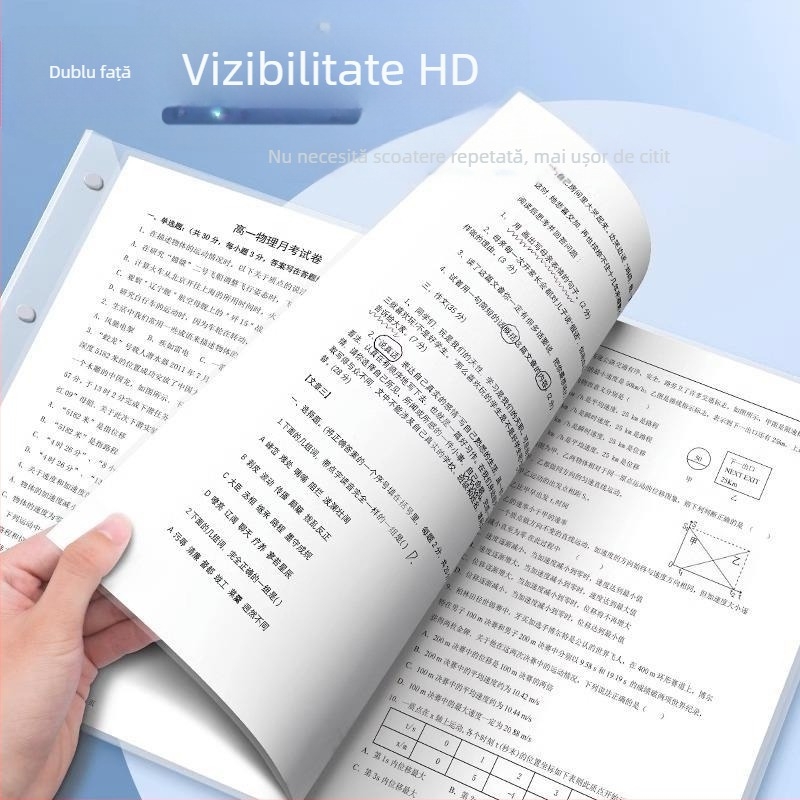 Sijin mapă din plastic pentru documente, cu inserții transparente, organizator de fișiere cu mai multe niveluri, model CG002944, capacitate 60/40 pagini