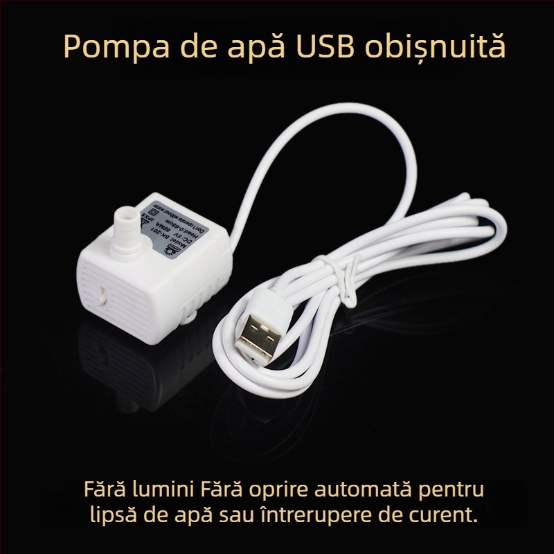 Pompă submersibilă pentru acvariu, circulație și oxigenare, 5V USB, ABS, PX-300D, Puxin