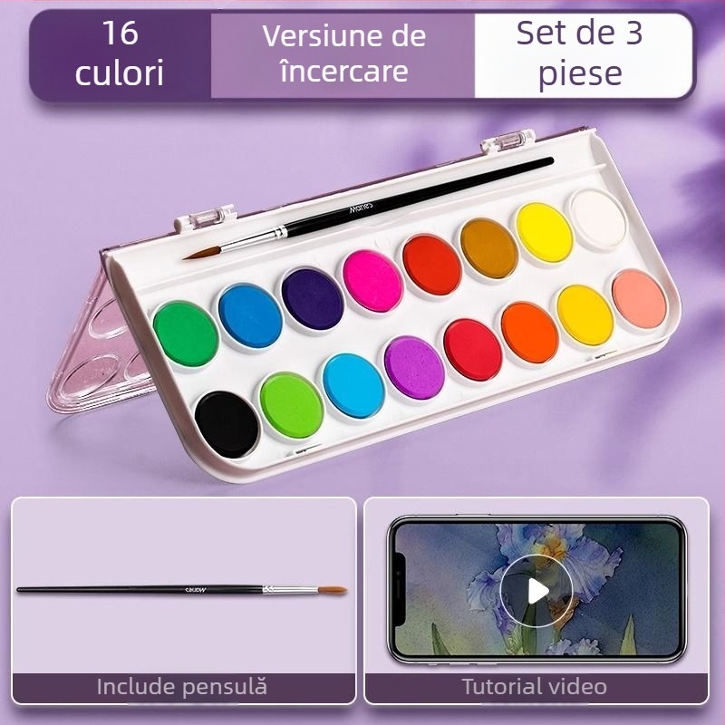 Set de acuarele pentru elevi — Marley/Marie's, material: acuarelă, ambalaj: cutie, destinație: pictură cu acuarele.