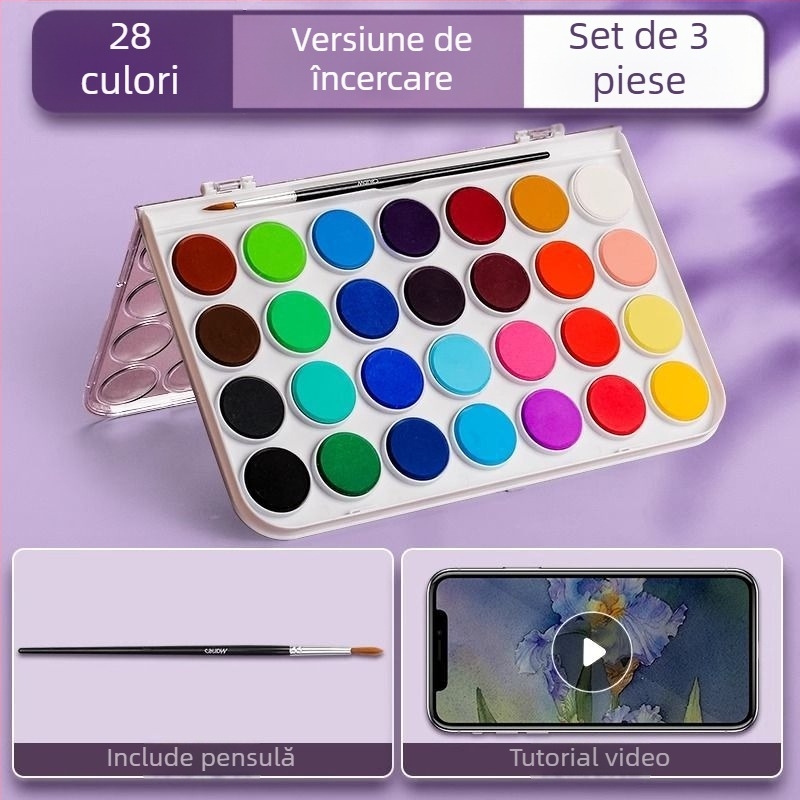 Set de acuarele pentru elevi — Marley/Marie's, material: acuarelă, ambalaj: cutie, destinație: pictură cu acuarele.