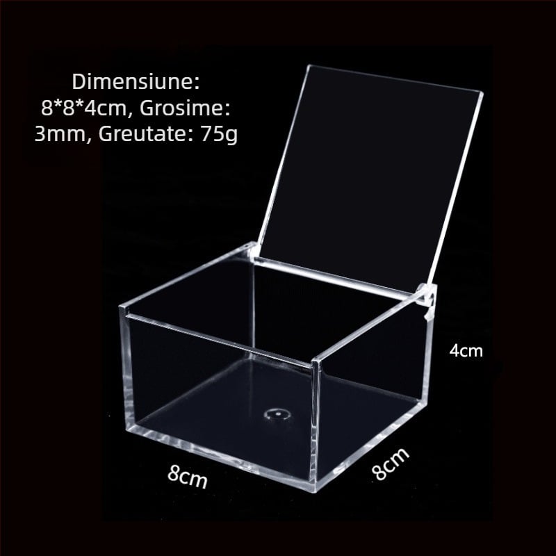 Cutie acrilică cu peisaj micro pentru ambalaj DIY, cutie de depozitare alimentară cu capac, model JA-3010, turnare prin injecție PS